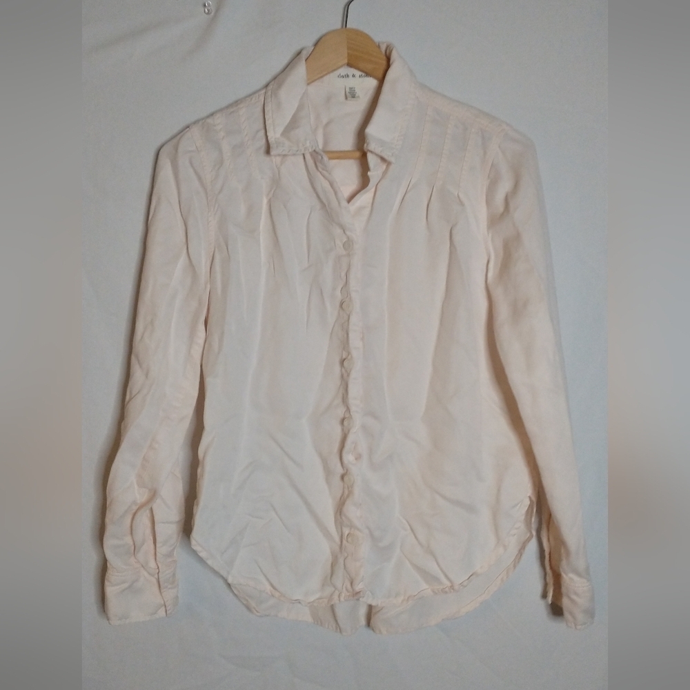 Anthropologie Cloth & Stone Light Pink Button-Up Shirt Size XSmall